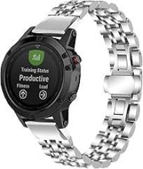 Metal Watch Band Compatible with Garmin Fenix 7S/Fenix 5S/Fenix 6S Quick Fit Solid Stainless Steel Replacement Wristband Strap Bracelet Accessory for Women Men