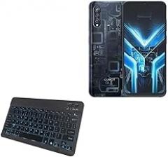 BoxWave Keyboard Compatible with Cubot X70 - SlimKeys Bluetooth Keyboard - with Backlight, Portable Slim LED 7 Colors - Jet Black