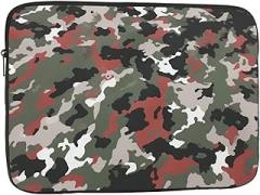 Camouflage Pattern Laptop Sleeve Case for Women Men Shockproof Travel Office School Laptop Case, black, 13 inch