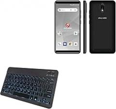 BoxWave Keyboard Compatible with Cherry Mobile Flare J3s - SlimKeys Bluetooth Keyboard - with Backlight, Portable Slim LED 7 Colors - Jet Black