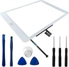 New 10.2 Inch Digitizer Glass Touch Screen Replacement for iPad 7/8-7th Gen 2019 with Home Button, Tools and Adhesive - White