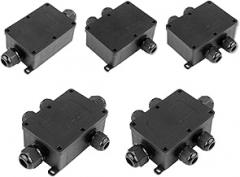 1PCS IP68 2/3/4/5/6 Way Waterproof Connector Boxed 5-14mm Black Cover Enclosure Junction Box Outdoor Electronic Instrument Hinge Case(F3-2)