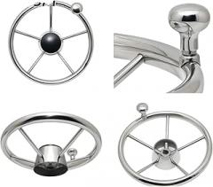 AD 11 Inch Stainless Steel Steering Wheel With Knob Or Without Knob Grip Boat Accessories Flt For Yacht Boat New 2026 High For Reliable Electronic Component, Precision, Stable Performance