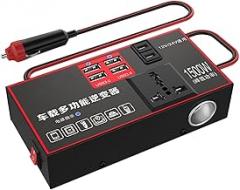 Car Inverter - Auto Power Converter Plug, Boat Truck Socket Adapter | High Wattage Charging Hub, Multiple Output Accessory for Electronics Station Marine Drive Camp Utility Travel