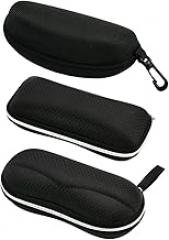 3Pcs Portable Semi-hard Eyeglasses Cases with Mountaineering Button Keychain Clips Material Anti-scratch Sunglasses Protectors Outdoor Storage for Glasses Small Electronics and