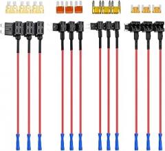 12Pcs 4 Types of 12V Additional Circuit Adaptiers and Fuse Set - Tap Car Fuse Holder with Micro2 Mini ATC ATS Thin Tap Adaptier New 2026 High for Electronic Component, Precision