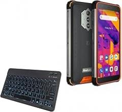 BoxWave Keyboard Compatible with Blackview BV6600 Pro - SlimKeys Bluetooth Keyboard - with Backlight, Portable Slim LED 7 Colors - Jet Black