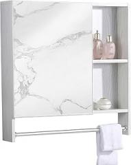 Bathroom Mirror Cabinet with Towel Rack Wall Mounted Mirror Cabinet， Bathroom Furniture Decorative Cupboards