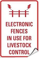 Electronic Fences in Use for Livestock Control Label Decal Sticker Sticks to Any Surface