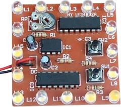NE555+74HC595 16Bit 16 Channel Light Water Flowing Lights Led Module Kit DIY Kits 1.5mm Board Small Night Lamp New 2025 for Arrival High Reliable Electronic Component, Precision, Stable Performance