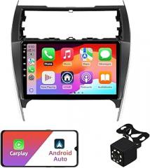 2+32G Android 12 Double Din Car Stereo for Toyota Camry 2012-2014 with 10.1 Inch Touchscreen Radio Built-in Wireless Carplay/Android Auto/GPS/Bluetooth/FM/AUX-in/Steering Wheel Controls/Backup Camera
