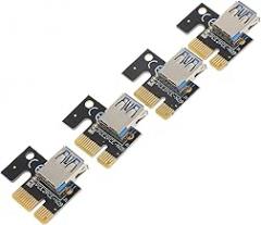 4pcs Pci-e to Mining Adapter Cards USB Riser Card Converters for High-Speed Gpu Connections Easy to Install Design for Desktop Mining