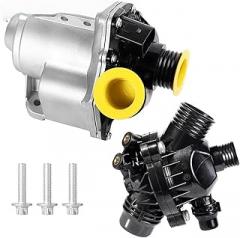 Electric Engine Water Pump Coolant 11517588885 Compatible For BMW N54 N55 135i 335i 535i 740i 640i 740i X1 X3 X5 X6 Z4 Series 3.0L(Pump and Thermostat)