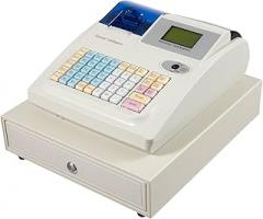 Electronic Cash Register, 48 Keys Commercial Electronic Cash Register with 8-Digit LED Customer Screen and Cash Lock for Small Businesses, Retailers, Supermarkets