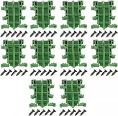 10pcs PCB DIN C45 Rail Mounting Adapter Bracket Holder Carrier Clips Set for 35mm DIN Rail