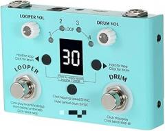 Guitar Drum Machine Looper Tuner 3 in 1 Loop Pedal for Electric Guitar Bass G1W1