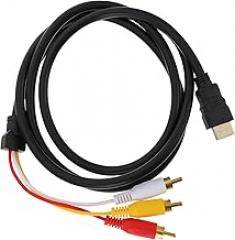 High-Definition Video Adapter Cable for HDTV DVD Systems, Multimedia Patch Cord with High Definition Connector, Portable Electronic Accessory for TV and Projector Use