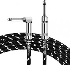 Premium 10 FT Guitar Cable, 1/4 Inch Instrument Cable- Noise Free and Long-Lasting Guitar Chord- AMP Cord for Bass, Electric Guitar, Electric Mandolin, Right Angle