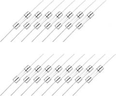 MECCANIXITY 15 Pcs Glass Tube Fuses, 5x20 mm 20A 250V Cartridge Fast Acting Blow Fuse Axial-with Lead Wire for Replacing or Repairing Home Electronics (F20A)