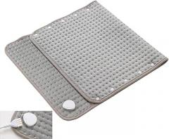 Electric Heated Throw Full Body Blanket, 18*34‘’ Ultra Soft Cozy Fast Heating Blanket with 10 Heating Levels & 3 Time Settings & 0.75-2 Hours Auto Off & Overheat Protection,Machine Washable (Grey)