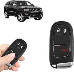 Electronic Keyless Entry Remote Control Fob 3 Button 433MHz 4A Chip with Door Key FCC ID GQ4-54T Compatible with Jeep Cherokee 2014 2015 2016 2017 2018 2019 2020 2021 2022 OE 68105087AG