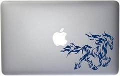 Emblazoned Fire Horse Vinyl Decal for MacBook, Laptop or Other Device 5 Inch (Dark Blue)