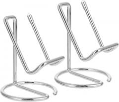 DOITOOL 2pcs Multi-Functional Metal Phone Holders Tabletop Stand Business Card Display Rack Design for Office Home Use Flexible Viewing Angle