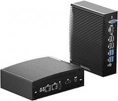 Fanless Mini PC Core i7 10510U, Silent Mini Desktop Computer, Industrial PC Dual LAN, Dual HD 4k Output, 2X RS232 COM, Wi-fi, BT4.2, 12V, Office Small PC i7, 16GB RAM 256GB SSD