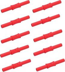 Banana Plug Coupler Insulated Female to Female 4mm Brass Plated Banana Connector Extension Adapter for Electronic Instruments Industrial Equipment 10PCS (Red)