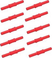 Respicefinem 10PCS J20009 Banana Coupler 4mm Female to Female Insulated Banana Connector Banana Plug Extension Adapter Ideal for Electronic Instruments Industrial Equipment (Red)