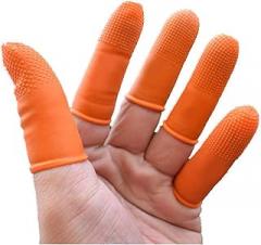 Latex Finger Cots, Large Size Non Slip Finger Sleeves for Sewing Electronic Repair Drafting, 100Pcs Disposable Protective Covers