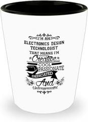 Amorfos Electronics Design Technologist Gifts For Women - Electronics Design Techno Worker Funny and Hilarious Shot Glass, Electronics Design Technologist Appreciation And Party Gift, Shotglass