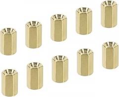 YOKIVE 50 Pcs M2.5 Spacers, Brass Hex PCB Standoffs Nuts, Keep Height Consistent, Great for Motherboard, Circuit Board, Electronics (Gold Tone, 6mm)