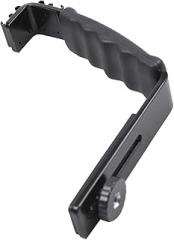 Photo Flash Video Camera Grip Handle L Handle with 2 Standard Side Hot Shoe Mount The Holder DSLR, Black, 095692