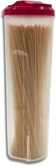 Pasta/Noodle Cereal Keeper Plastic Tall Jar with Lid (Maroon Rectangular, 11 inches)