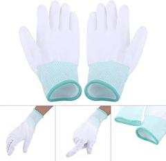 GOTOTOP 1 Pair Anti Static Gloves, Nylon Fiber PU Coated Antiskid Work Gloves for PC Repair, Comfortable Fit for Electronics Assembly and DIY Projects