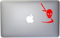 Grim Reaper Skull Vinyl Decal for MacBook, Laptop or Other Device 5 Inch (red)