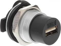 Angoily Industrial USB Flush Mount Connector USB 2.0 Pass Through Coupler for Electronics Compatible Devices Sturdy Design