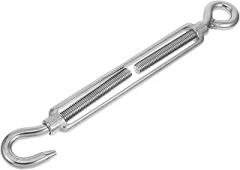 OUNONA Stainless Steel Turnbuckle Hook and Eye Tensioner for Rigging and Shade Sail Installation Stainless Steel Open Versatile for Cable Tightening and Furniture Assembly