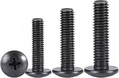 10Pcs/lot M2 .5 M3 M4 M5 M6 TM Screws Phillips Truss Mushroom Head Screw Black Plated Electronic Carbon Steel(6mm x10pcs,M2)