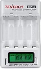 Tenergy TN156 4-Bay Compact AA/AAA NiMH NiCD LCD Battery Charger, Ideal Charger for AA and AAA Size Rechargeable Batteries for Everyday Electronics