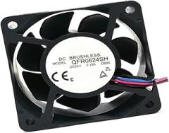 QFR0624SH 60x60x25mm 24V DC 3-Wire Cooling Fan 6W 0.15A 25.6CFM for Electronics Cooling