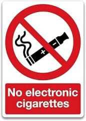 No electronic cigarettes Sign, Health and Safety Prohibition Signs – Metal Tin Sign 12x8 Inch for Industrial or Commercial Use