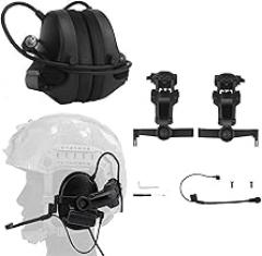 Tactical Helmet Headset with ARC Rail Adapter & Microphone, Hunting Shooting Earmuff Headphones No Noise Reduction Function (Black)