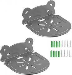 2 Sets Heavy-Duty Steel L-Shaped Security Camera Mount Bracket - Universal Fit for Dome & Turret Cameras, Built-in Wire Management, Ideal for CCTV, Baby Monitors & IP Cameras, Black