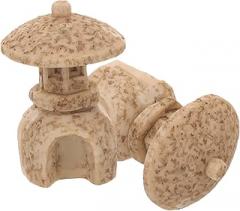 Milisten 2pcs Vintage Mini Pavilion Model Retro Pagoda Decoration for Landscape Scene and Zen Garden Fine Workmanship and Resin Material