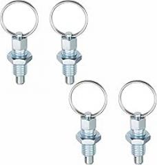 4PCS Spring Plunger with Pull Ring, Galvanized Carbon Steel, Precise Positioning, Easy Installation for Mechanical Manufacturing, Automation Equipment, Molds, Electronic Devices(M6)