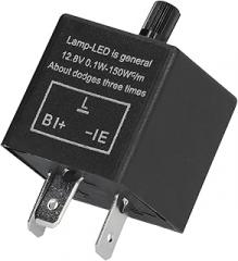 AUCELI Car Flasher Relay, CF-13 3 Pin LED 12V Adjustable Vehicle Electronic Blinker Relay, Flasher Relay for LED Turn Signal Fixing Hyper Blink Flash, Universal Automotive Accessories