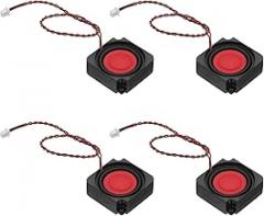 PATIKIL 2 Watt 8 Ohm Mini Speaker, 4PCS Full-Range Mobile Portable Advertising Machine Micro Loudspeaker Connector for Small Electronic Projects, Black Red