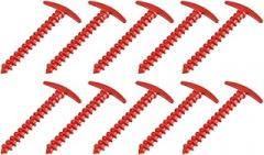 Milisten 10pcs High-Strength Nylon Tent Stakes Lightweight Outdoor Camping Ground Pegs Red Tent Accessories for Hiking and Backpacking